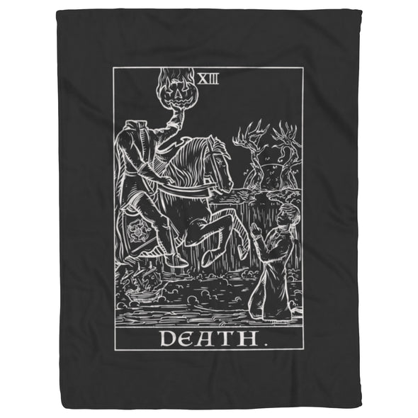 Death Terror Tarot Shadow Edition Black and White Blanket