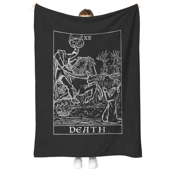 Death Terror Tarot Shadow Edition Black and White Blanket