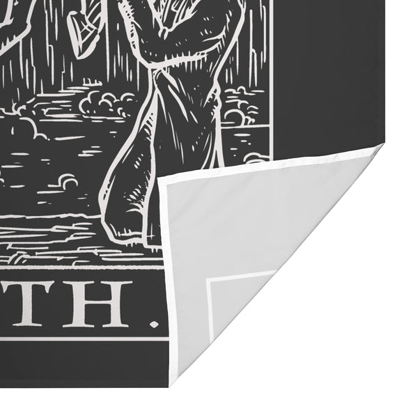Death Terror Tarot Card Shadow Edition Tapestry (Black & White)