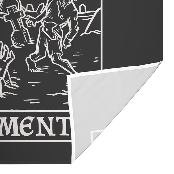 Judgement Tarot Card Tapestry (Black & White) - Terror Tarot Shadow Edition