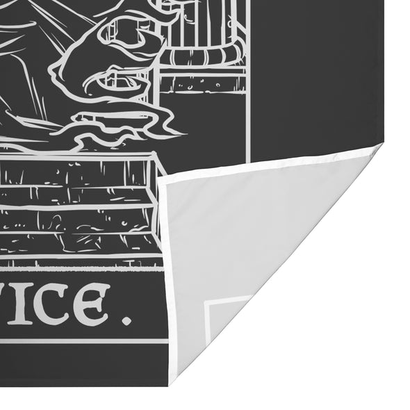 Justice Terror Tarot Card Shadow Edition Tapestry (Black & White)