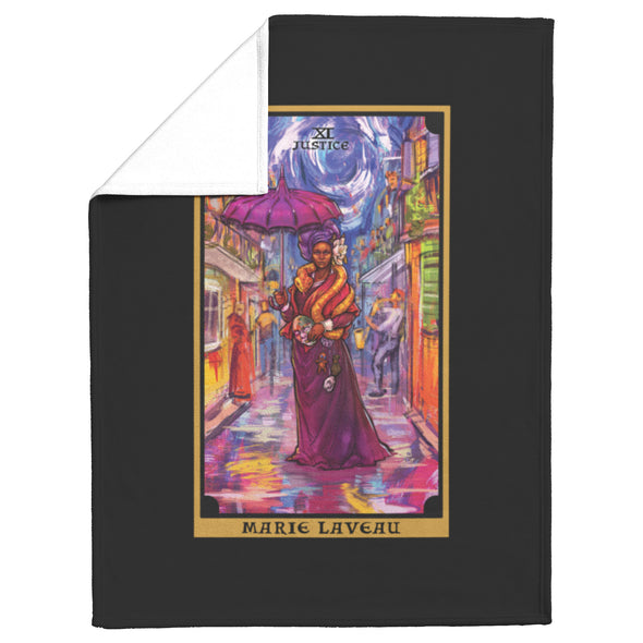 Marie Laveau Justice Tarot Card Blanket