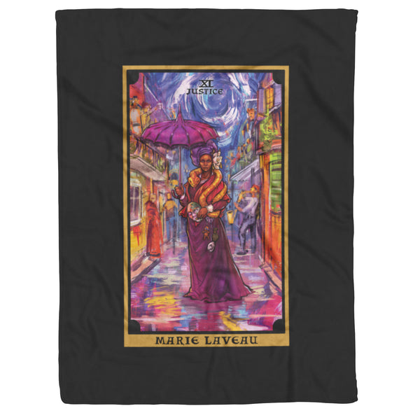 Marie Laveau Justice Tarot Card Blanket
