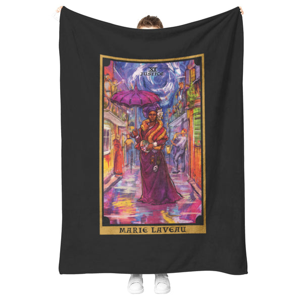 Marie Laveau Justice Tarot Card Blanket