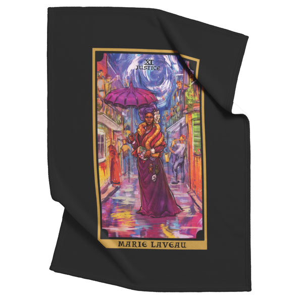 Marie Laveau Justice Tarot Card Blanket