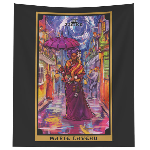 Marie Laveau Justice Tarot Card Tapestry
