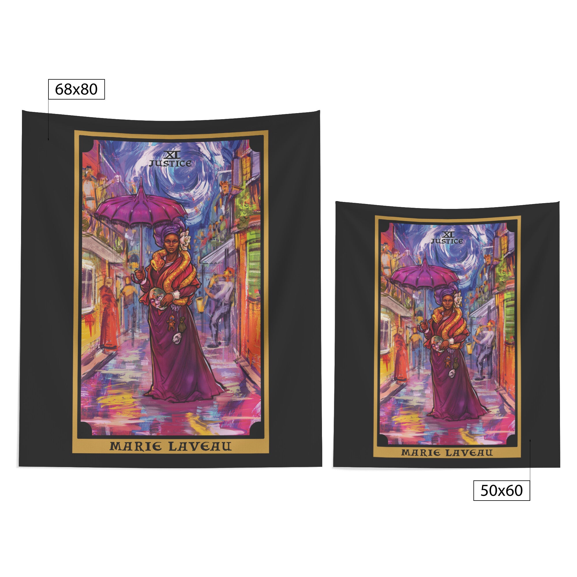 Justice top tarot tapestry