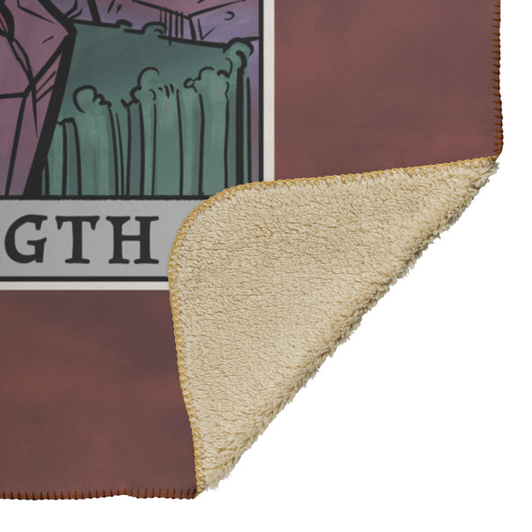 Strength Tarot Card Blanket - Terror Tarot Edition (Color/Vertical)
