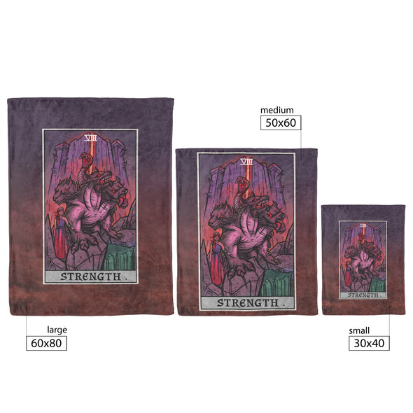 Strength Tarot Card Blanket - Terror Tarot Edition (Color/Vertical)