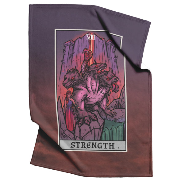 Strength Tarot Card Blanket - Terror Tarot Edition (Color/Vertical)