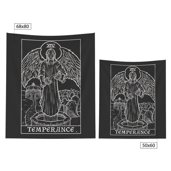 Temperance Terror Tarot Card Shadow Edition Tapestry (Black & White)