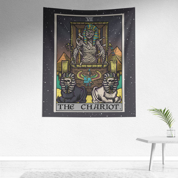 The Chariot Tarot Card Tapestry - Terror Tarot Edition (Color/Vertical)