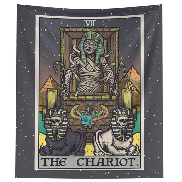 The Chariot Tarot Card Tapestry - Terror Tarot Edition (Color/Vertical)