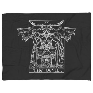 The Devil Tarot Card Blanket Baphomet Blanket Occult Home Decor Satanic Blanket Halloween Gothic Blanket Queen Horror Blanket Witch Blanket