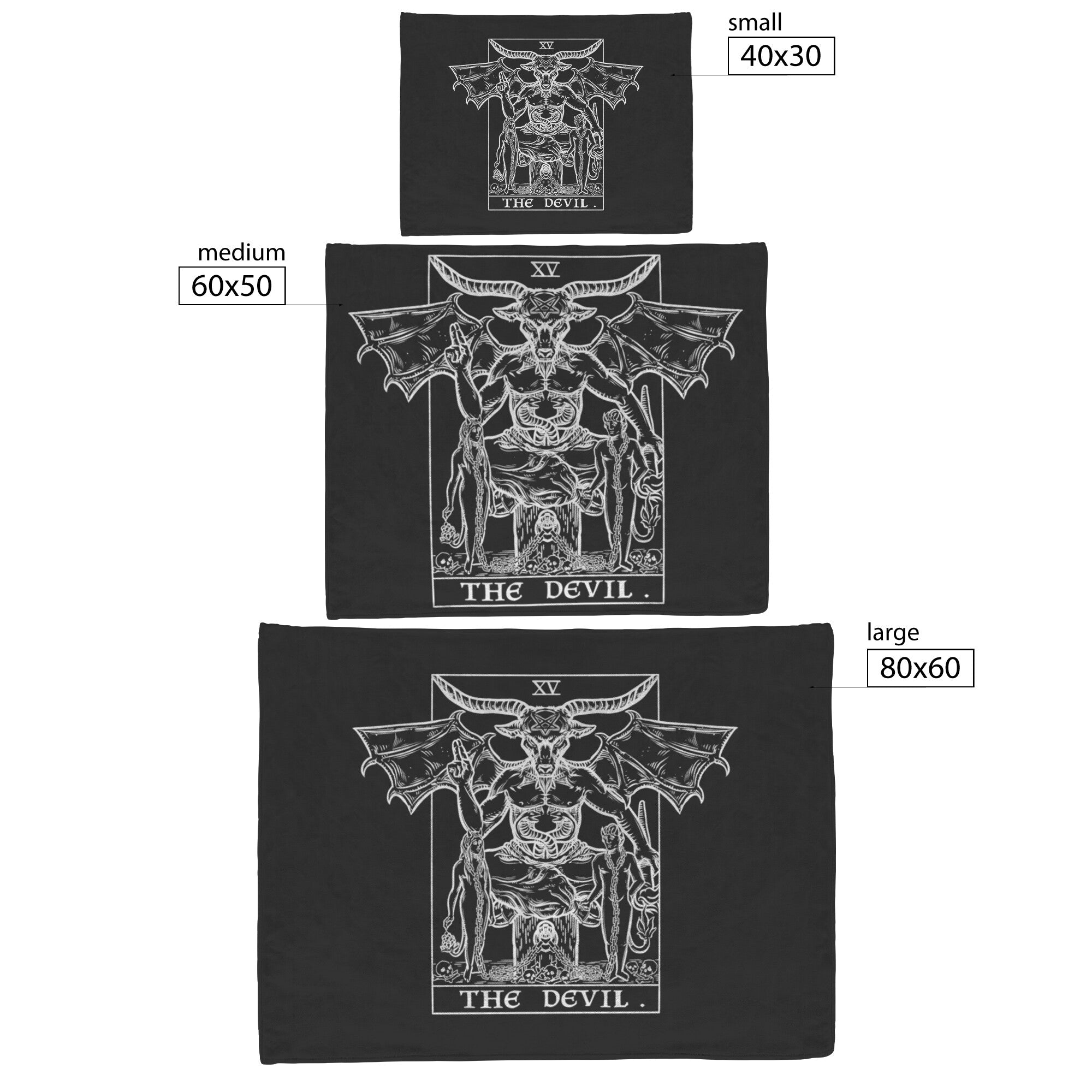 The Devil Tarot Card Blanket Baphomet Blanket Occult Home Decor