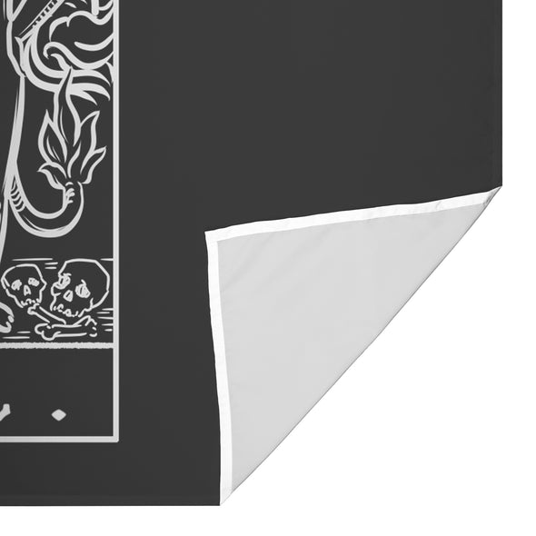 The Devil Terror Tarot Card Shadow Edition Tapestry (Black & White)