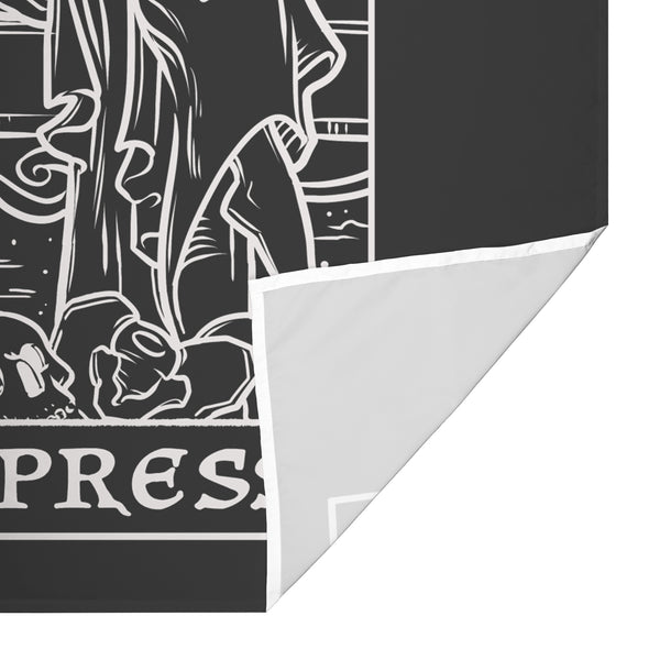 The Empress Terror Tarot Card Shadow Edition Tapestry (Black & White)