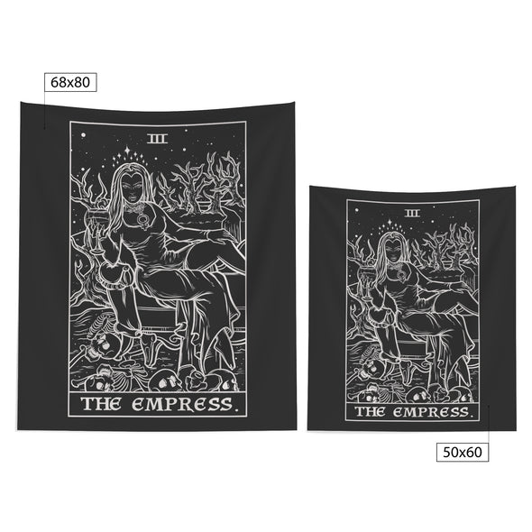The Empress Terror Tarot Card Shadow Edition Tapestry (Black & White)