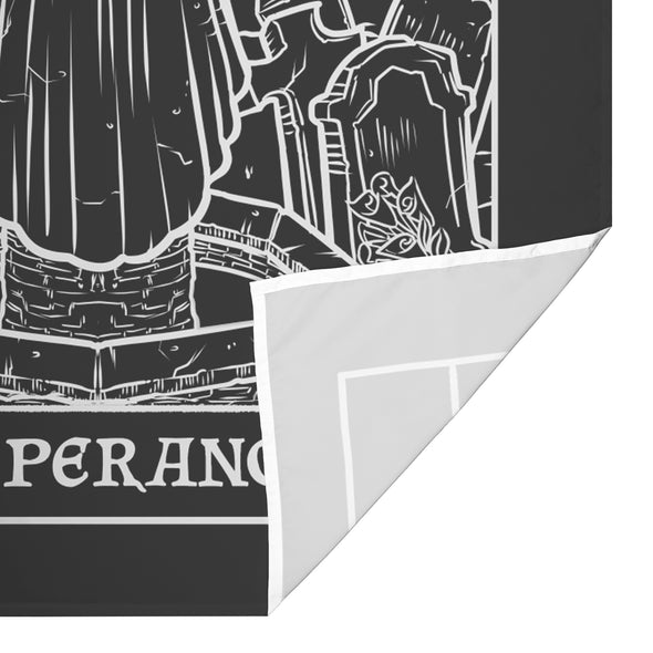 The Fool (Left) and Temperance (Right) Two In One Tarot Card Tapestry (Black & White)