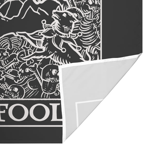 The Fool Terror Tarot Card Shadow Edition Tapestry (Black & White)
