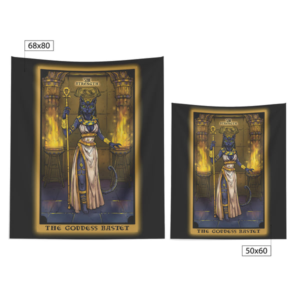 The Goddess Bastet in the Strength Tarot Card Tapestry