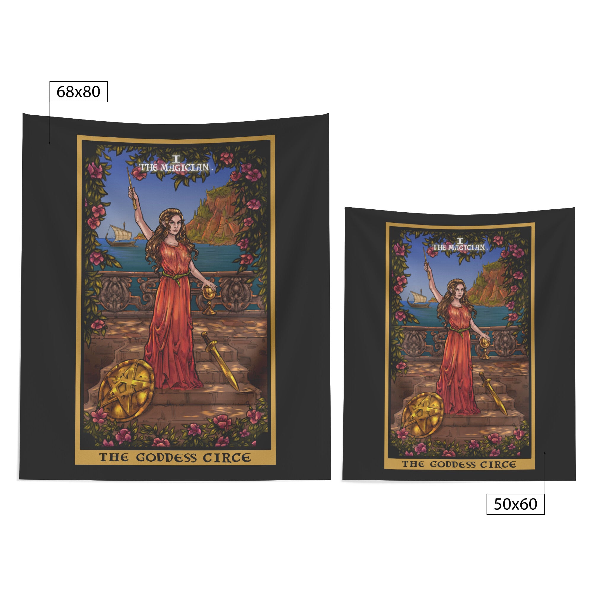 The Goddess Circe in The Magician Tarot Card Tapestry The