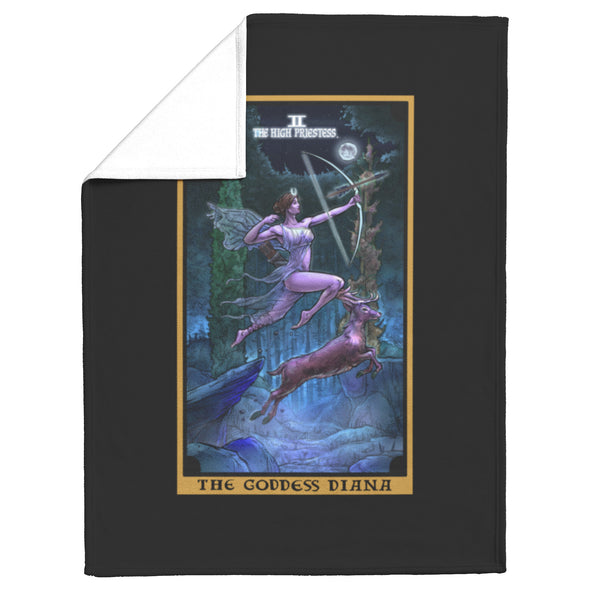The Goddess Diana The High Priestess Tarot Card Blanket Witch Throw Blanket Witchy Throw Blanket Witchcraft Home Decor Wicca Throw Blanket