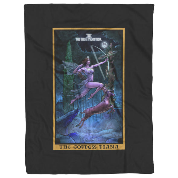 The Goddess Diana The High Priestess Tarot Card Blanket Witch Throw Blanket Witchy Throw Blanket Witchcraft Home Decor Wicca Throw Blanket