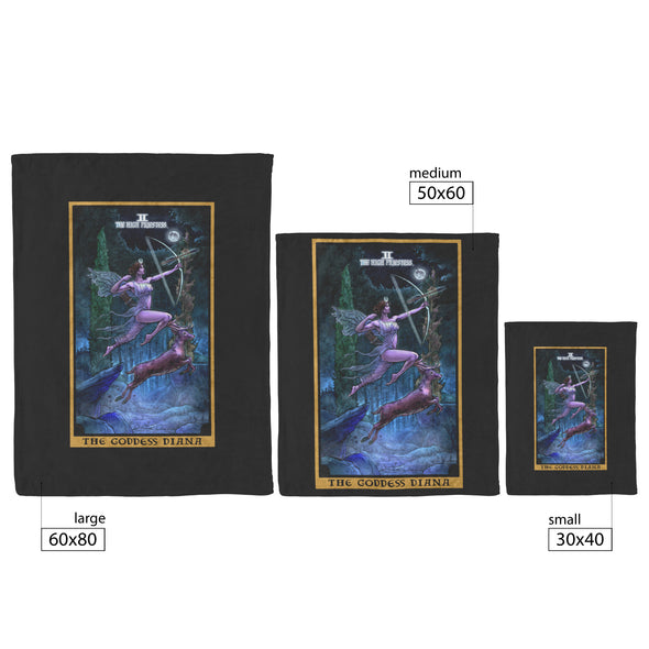 The Goddess Diana The High Priestess Tarot Card Blanket Witch Throw Blanket Witchy Throw Blanket Witchcraft Home Decor Wicca Throw Blanket