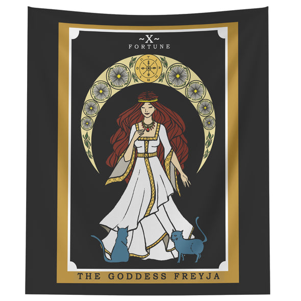 The Goddess Freyja In Tarot Card Tapestry (Color)