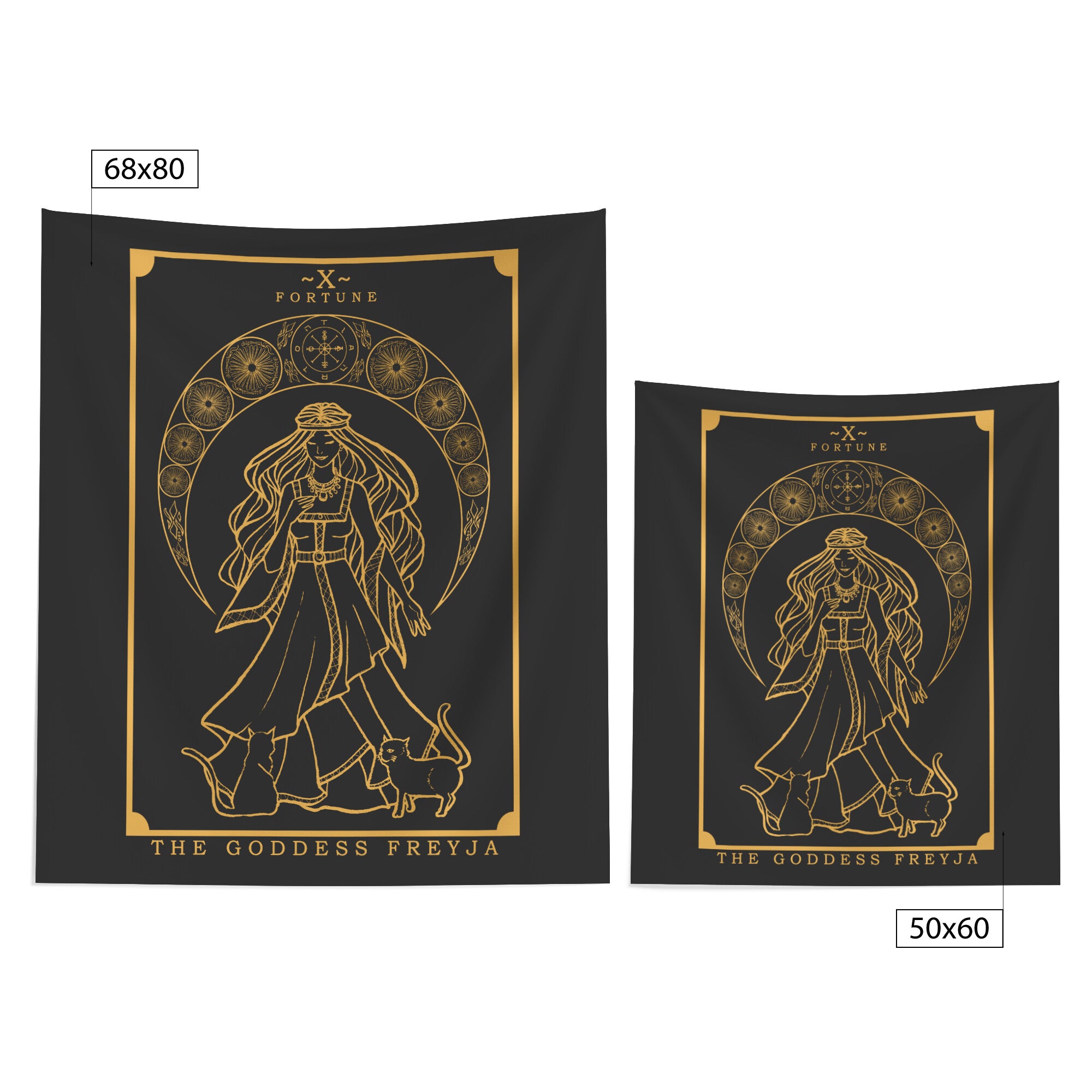 Überwurfdecke „Goddess Freyja Tarot“ – Nordisches Design, 152 X 127 Cm, Weiches Fleece