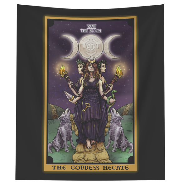 The Goddess Hecate in The Moon Tarot Card Tapestry