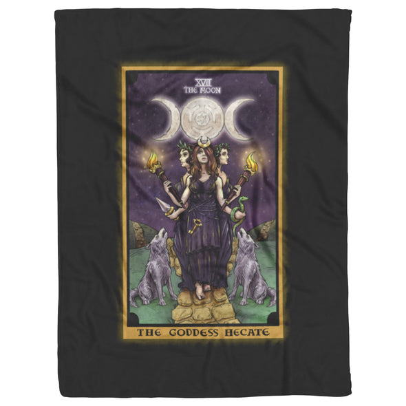 The Goddess Hecate in The Moon Tarot Card Blanket