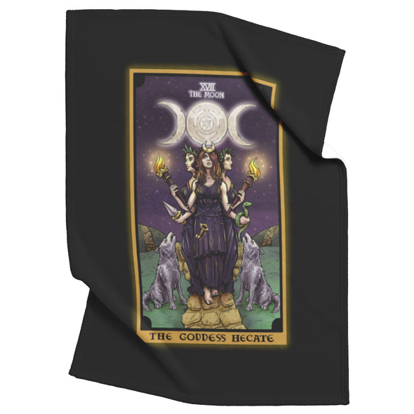The Goddess Hecate in The Moon Tarot Card Blanket