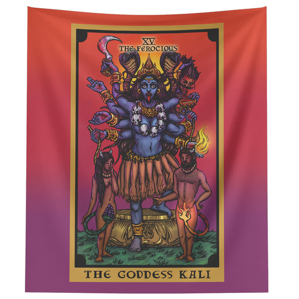 The Goddess Kali In The Ferocious Tarot Card Tapestry