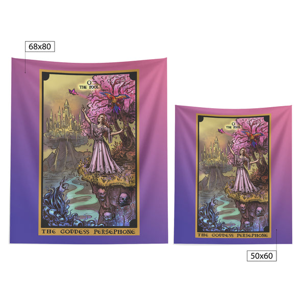 The Goddess Persephone In The Fool Tarot Card Tapestry