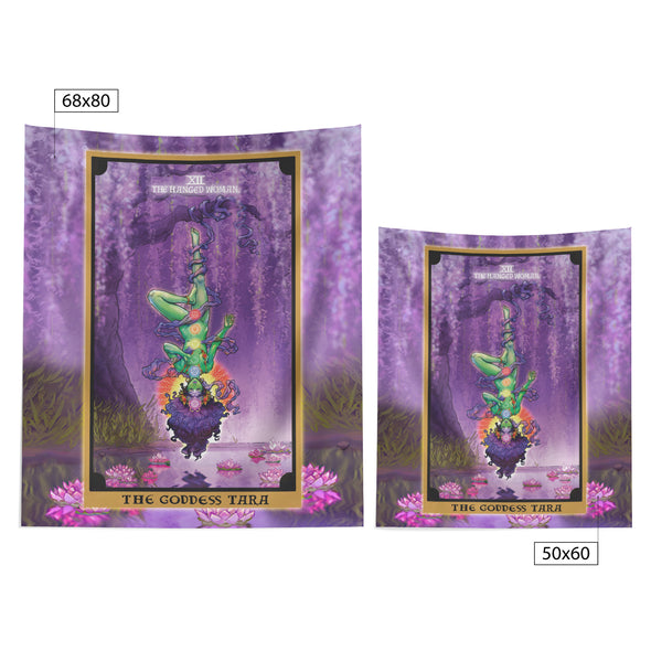 The Goddess Tara In The Hanged Woman Tarot Card Tapestry