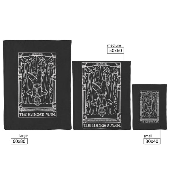 The Hanged Man Terror Tarot Shadow Edition Black & White Throw Blanket