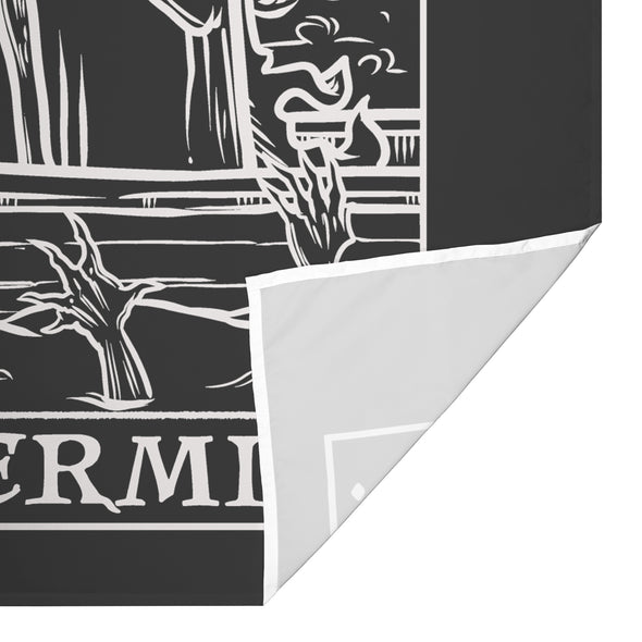 The Hermit Terror Tarot Card Shadow Edition Tapestry (Black & White)