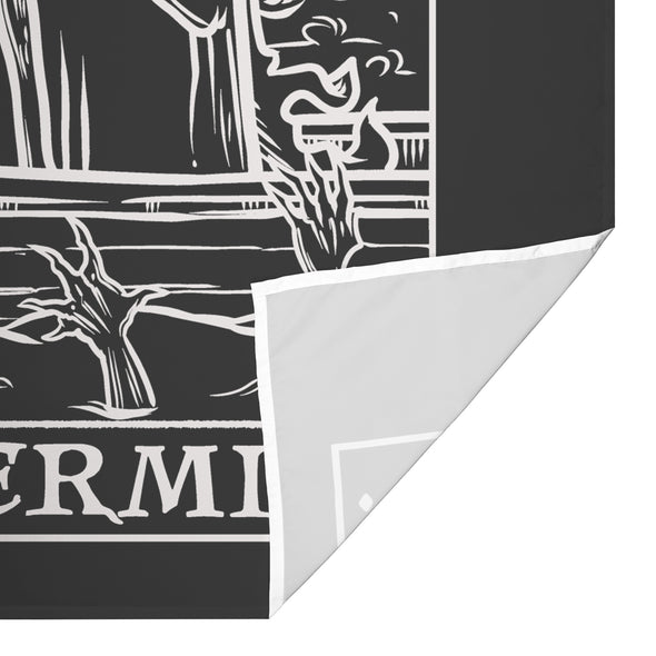 The Hermit Terror Tarot Card Shadow Edition Tapestry (Black & White)