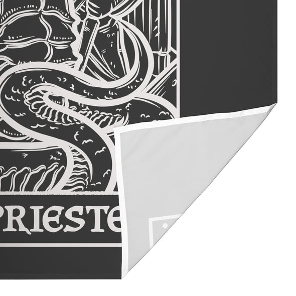The High Priestess Terror Tarot Card Shadow Edition Tapestry (Black & White)