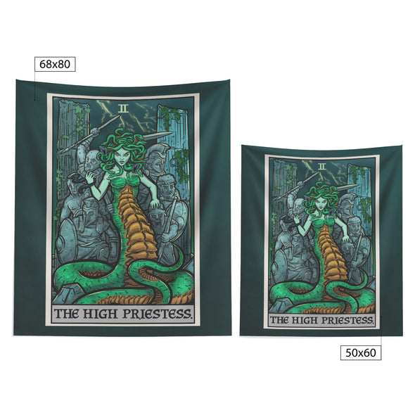 The High Priestess Terror Tarot Card Tapestry (Color/Vertical)