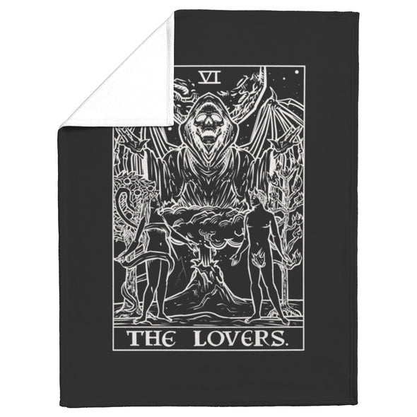 The Lovers Tarot Card (Black & White) Blanket