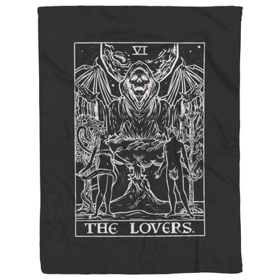 The Lovers Tarot Card (Black & White) Blanket