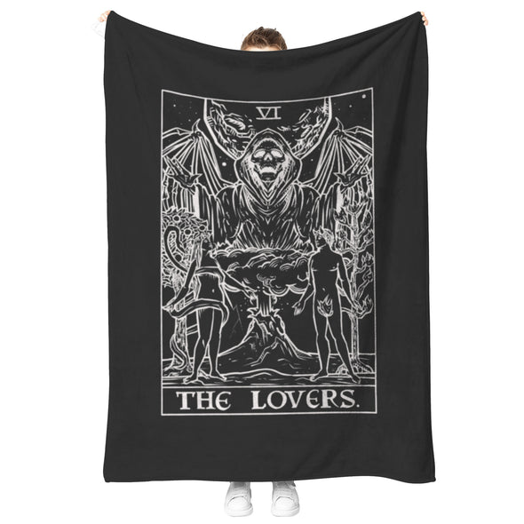 The Lovers Tarot Card (Black & White) Blanket