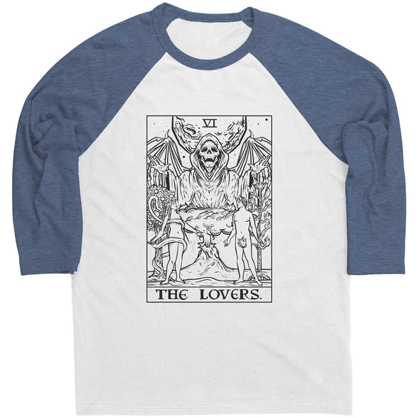 The Lovers Tarot Card Shadow Edition Black Print Unisex Raglan