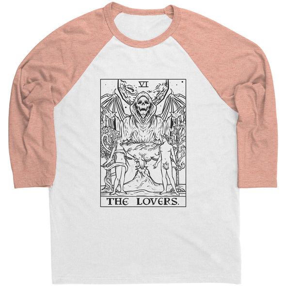 The Lovers Tarot Card Shadow Edition Black Print Unisex Raglan