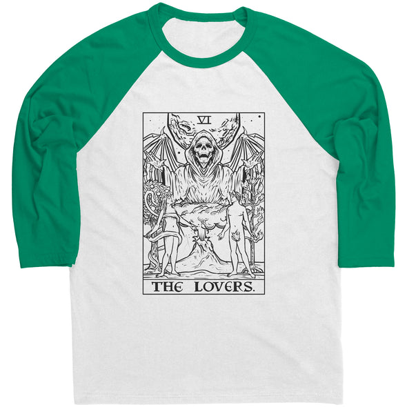 The Lovers Tarot Card Shadow Edition Black Print Unisex Raglan