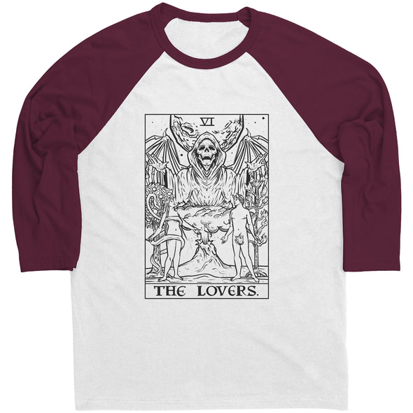 The Lovers Tarot Card Shadow Edition Black Print Unisex Raglan