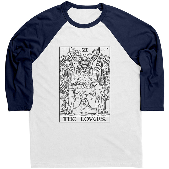 The Lovers Tarot Card Shadow Edition Black Print Unisex Raglan